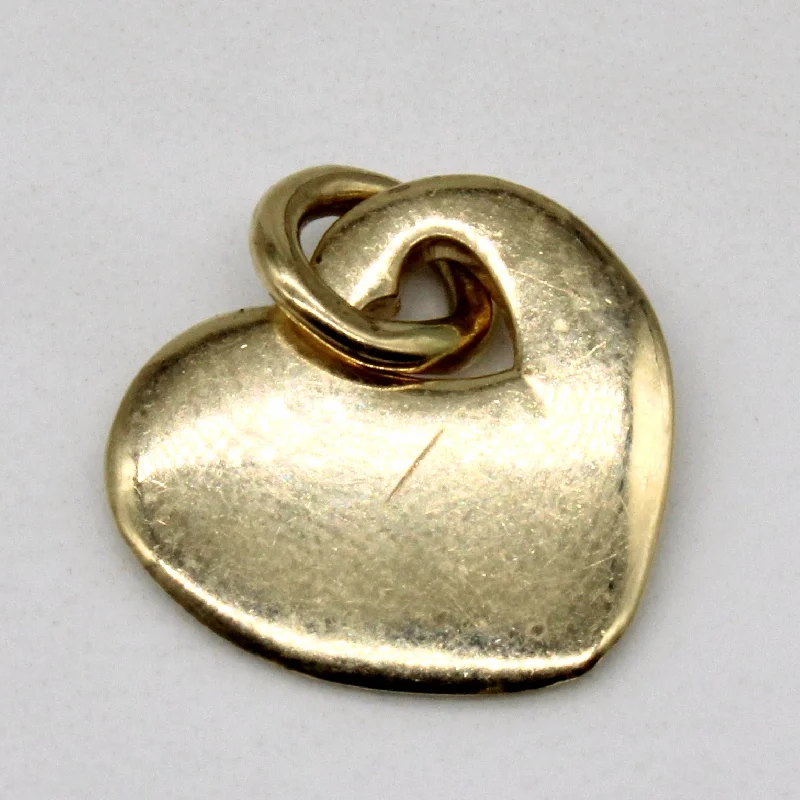 14k Yellow Gold Heart Charm