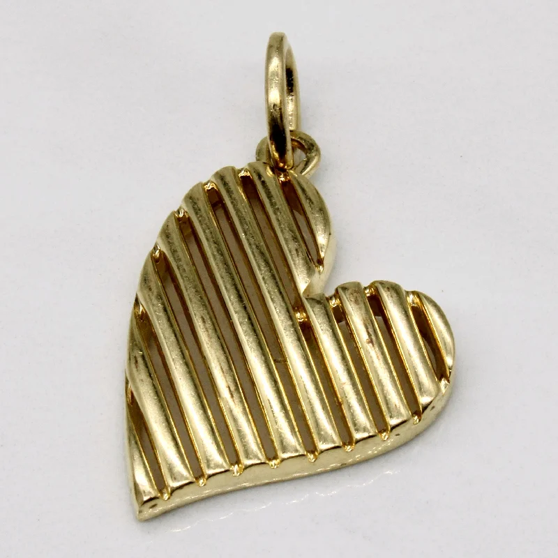 14k Yellow Gold Heart Charm