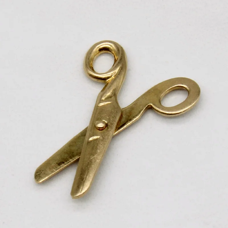 14k Yellow Gold Scissors Charm