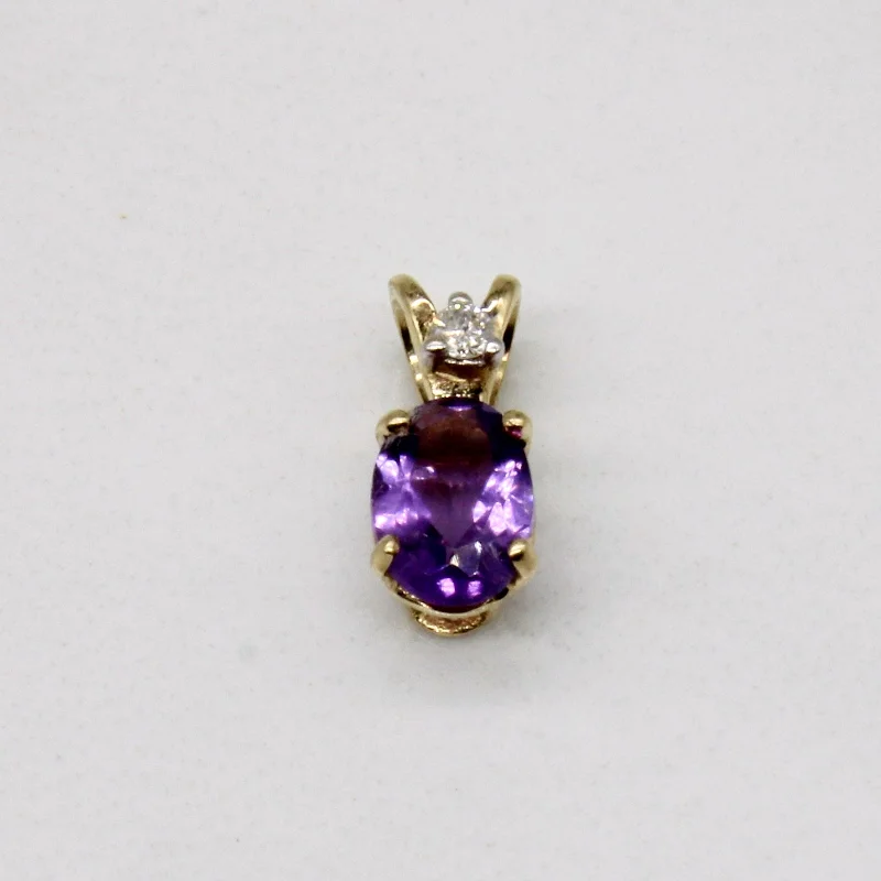 Amethyst & Diamond Pendant | 0.27ct, 0.01ct |