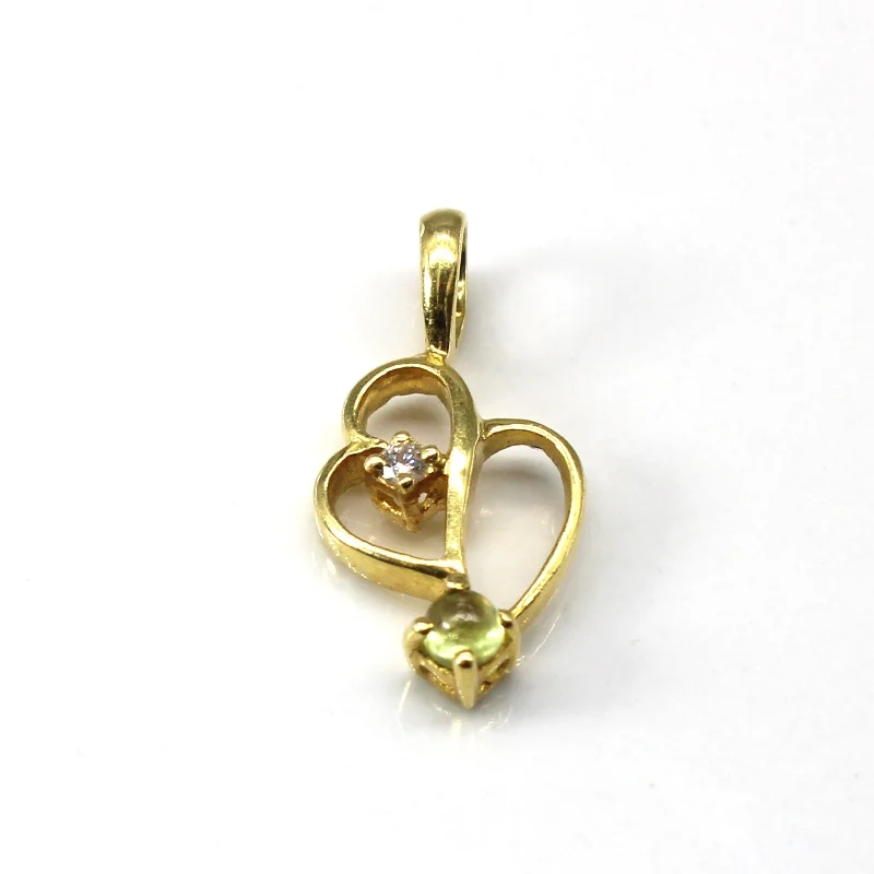 Diamond & Peridot Gold Pendant | 0.15ct | 0.02ct |