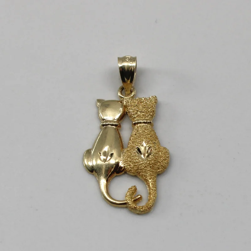 Love Cats Gold Pendant