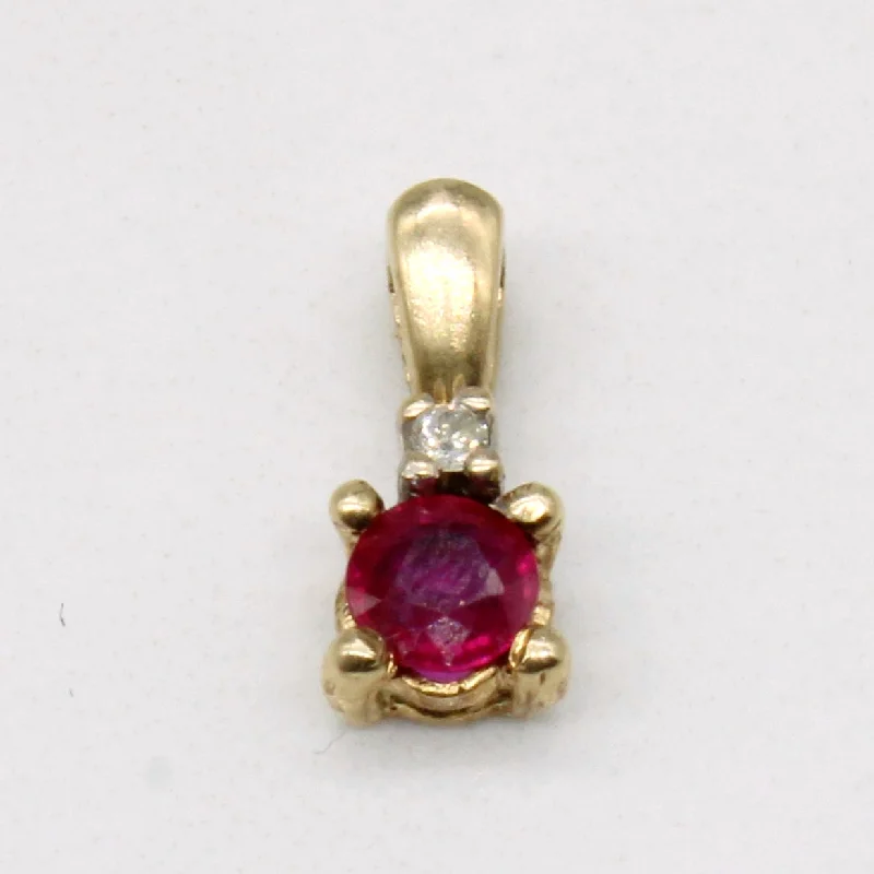 Ruby & Diamond Pendant | 0.15ct, 0.01ct |