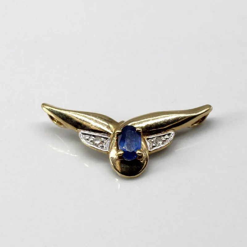 Sapphire & Diamond Gold Fin Pendant | 0.24ct | 0.02ctw |