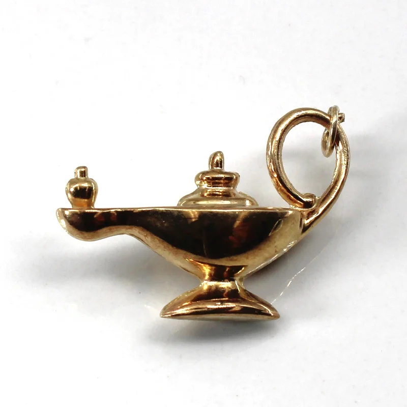 Yellow Gold Genie Magic Lamp Pendant