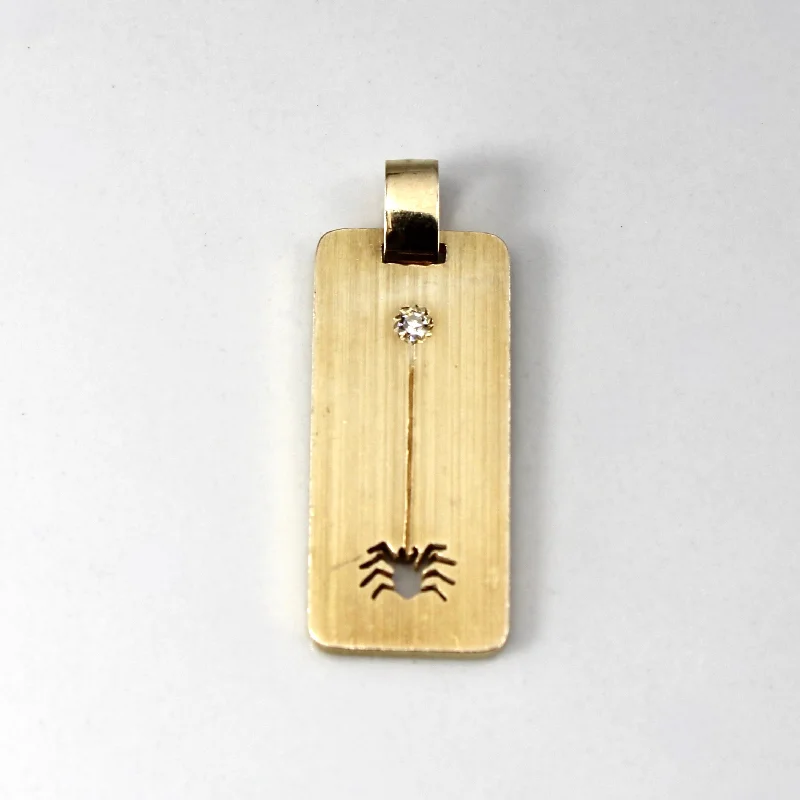 Yellow Gold Signet Pendant | 0.02ct |