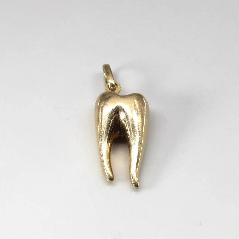 Yellow Gold Tooth Design Pendant